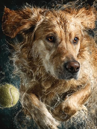 Jigsaw Puzzle 1000 Teile, Realistischer Hund im Wasser, Klassische Puzzles, Pädagogisches Spiel Herausforderung Spielzeug, Puzzlespiele für Die Ganze Familie(1000PCS) von Generisch