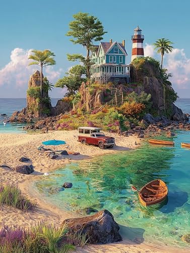 Jigsaw Puzzle 500 Teile, Strand-Szenerie, Klassische Puzzles, Pädagogisches Spiel Herausforderung Spielzeug, Puzzlespiele für Die Ganze Familie(500PCS) von Generisch