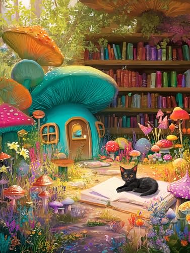 Jigsaw Puzzle 500 Teile, Traum-Pilz-Haus, Klassische Puzzles, Pädagogisches Spiel Herausforderung Spielzeug, Puzzlespiele für Die Ganze Familie(500PCS) von Generisch