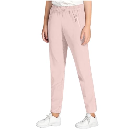 Jogginghose für Mädchen, Kordelzug, hohe Taille, Reißverschlusstaschen, konisches Bein, elastische Taille, leger, sportlich, Sport, Wandern, Laufen, Loungwear Jogginghose für Mädchen, Kordelzug, hohe Taille, Reißverschlusstaschen, konisches Bein, elastische Taille, leger, sportlich, Sport, Wandern, Laufen, Loungwear von Generisch