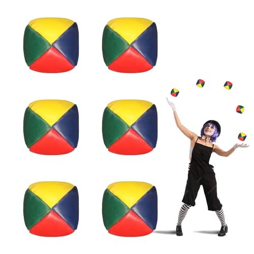Jonglierbälle,6 Stück Jonglierbälle Set,Mini Jonglierbälle Anfänger,Weiche Langlebige,wasserunempfindlich,Juggling Balls inkl,Anleitung,Jonglierbälle Profi,leicht zu greifen für Jungen,Mädchen von Generisch