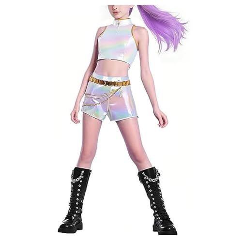 K-Kpop D-Demons H-Hunter Kostüm Kinder Mädchen Anime Cosplay Ru mi Mi ra Zo ey K Pop Anime Jäger Popsänger Idol Bühnenuniform Verkleidung Komplettes Set Halloween Party Dress-up Karneval Outfits von Generisch