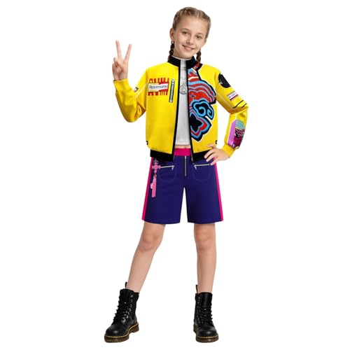 K Pop Demon Hunter Kostüm Kinder, Rumi Kostüm Kinder Idol Bühne Rollenspiel Outfits Hunter Cosplay Halloween Dress Up für Frauen Mädchen Urlaubskarneval Party Dress up (A, 100) von Generisch