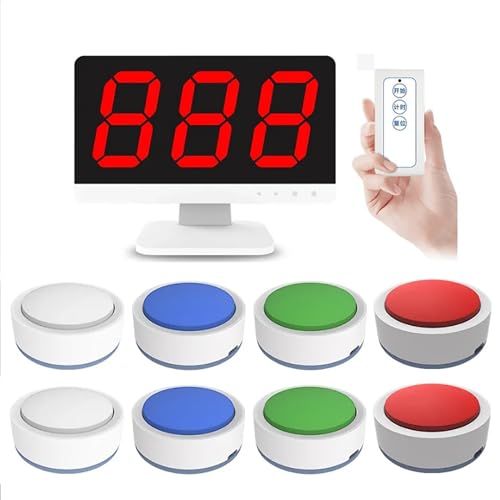 Kabelloses Quiz-Summersystem mit Fernbedienung, mehreren Beantwortungsmodi und automatischem Schlafmodus, ideal für Spielshows und Familienspiele Kabelloses Quiz-Summersystem mit Fernbedienung, mehreren Beantwortungsmodi und automatischem Schlafmodus, ideal für Spielshows und Familienspiele von Generisch