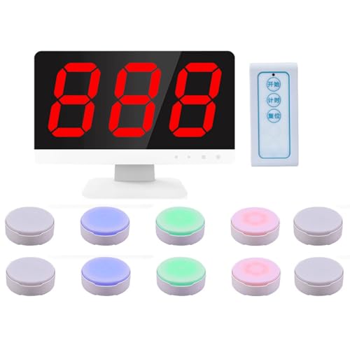 Kabelloses Quizspielsystem - 1 Monitor + 10 Summer, kabellose Fernbedienung, erweiterbar auf bis zu 32 Tasten, ideal für Spielshows, Schulwettbewerbe und Party-Quiz Kabelloses Quizspielsystem - 1 Monitor + 10 Summer, kabellose Fernbedienung, erweiterbar auf bis zu 32 Tasten, ideal für Spielshows, Schulwettbewerbe und Party-Quiz von Generisch