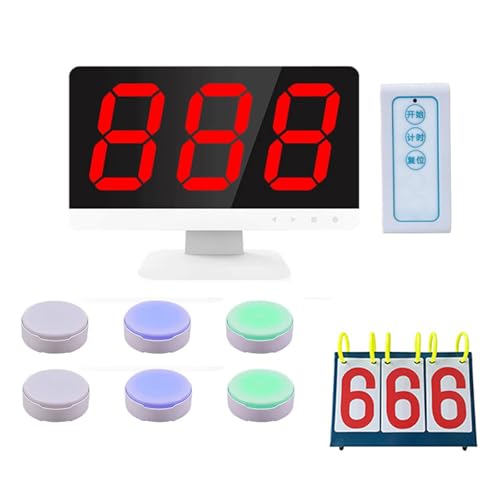 Kabelloses Quizspielsystem mit 1 Monitor, 6 Summern und 6 Anzeigetafeln, unterstützt bis zu 32 Tasten, inklusive Fernbedienung für interaktive Partyspiele und Lernwettbewerbe Kabelloses Quizspielsystem mit 1 Monitor, 6 Summern und 6 Anzeigetafeln, unterstützt bis zu 32 Tasten, inklusive Fernbedienung für interaktive Partyspiele und Lernwettbewerbe von Generisch