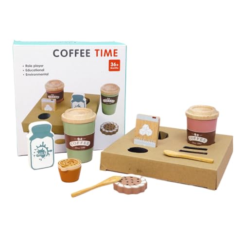Kaffee-Spielset aus , Kaffee-Set, Rollenspiele in der Küche, Essen, 18,7 x 18,7 x 9 cm, fördert fantasievolle Holzmaterialien, realistisches Café-Erlebnis für Rollenspiele für Kinder ab 3 Jahren Kaffee-Spielset aus , Kaffee-Set, Rollenspiele in der Küche, Essen, 18,7 x 18,7 x 9 cm, fördert fantasievolle Holzmaterialien, realistisches Café-Erlebnis für Rollenspiele für Kinder ab 3 Jahren von Generisch