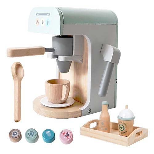 Kaffeemaschine Spielzeug - Kaffeemaschine für Kinder | Holzküchen -Bildungs- und einfallsreich vorgetäuschte Spielspielzeug, Indoor -Spielzimmer, Kindergarten im Vorschulalter, Geburtstagsgeschenk für von Generisch