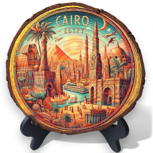Kairo-Souvenir-Geschenk, ägyptische Holz-Wanddekoration oder Tischdekoration, Vintage-Stil, Kunstwerk von Kairo, Ägypten, Sammlerstück, Geschenkidee, für Teller-Sammler oder Wanddekoration Kairo-Souvenir-Geschenk, ägyptische Holz-Wanddekoration oder Tischdekoration, Vintage-Stil, Kunstwerk von Kairo, Ägypten, Sammlerstück, Geschenkidee, für Teller-Sammler oder Wanddekoration von Generisch