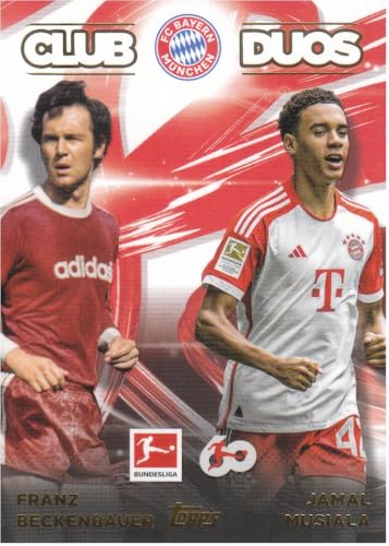 Kaiser Franz Beckenbauer & Jamal Musiala Bayern Topps 60 Jahre Bundesliga Club Duos Fußball Sammelkarte CD-BM von Generisch