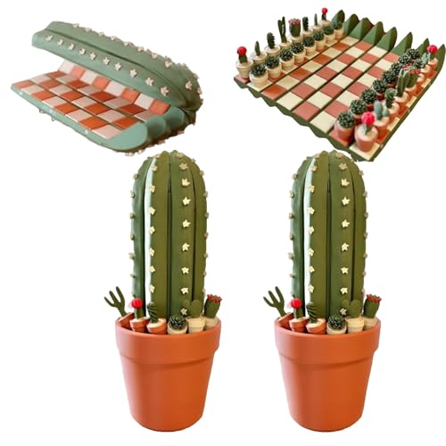 Kaktus Schachbrett Set - 2er-Pack Aufrollbares Tragbares Kaktus Reiseschachbrett, Einzigartige Schachfiguren im Sukkulenten-Pflanzen Design, 3D Druck Kakltus Schreibtischdeko für Pflanzenliebhaber Kaktus Schachbrett Set - 2er-Pack Aufrollbares Tragbares Kaktus Reiseschachbrett, Einzigartige Schachfiguren im Sukkulenten-Pflanzen Design, 3D Druck Kakltus Schreibtischdeko für Pflanzenliebhaber von Generisch