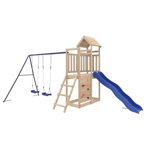 Kangqiling Outdoor-Spielset aus massivem Kiefernholz, Braun, 3155894 von Generisch