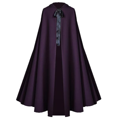 Kapuzenumhang Halloween Erwachsene Krawatte vorne Cartoon Schal Festival Party Robe Bühnenaufführung Umhang Gothic Mittelalter Kleidung von Generisch