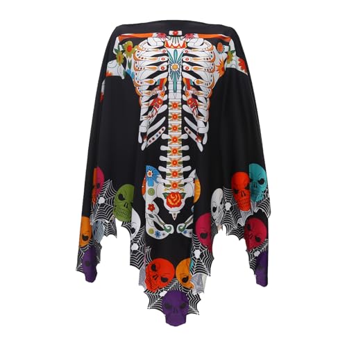 Kapuzenumhang Halloween Spitze Skelett Umhang Mysteriöse Gothic Mode Bequem Halloween Party Halloween Kostüme Party Fasching Kostüm von Generisch
