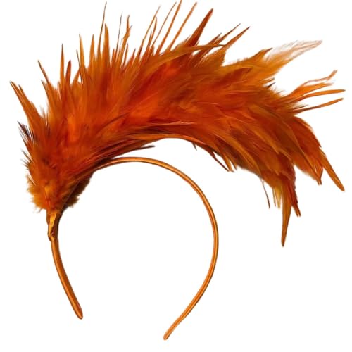 Karneval Kostüm Damen Tüllrock Orange Faschingskostüme Orange Tüll Rock, Obst Acryl Ohrringe, Feder Haarschmuck Karneval Kostüm (Haarband) von Generisch