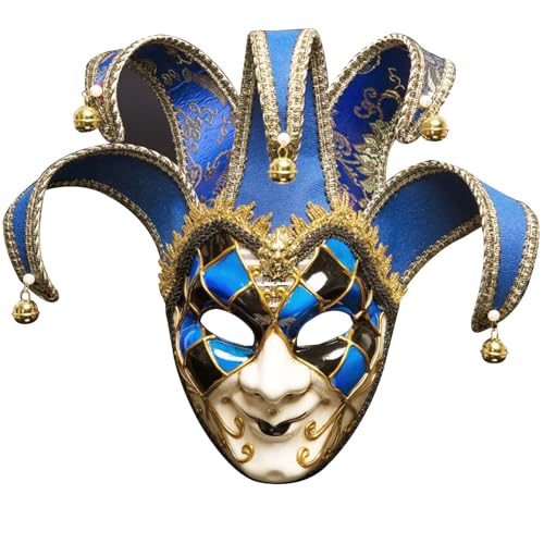 Karneval venezianischer Narr, Mardi Gras Dekorationen für Partyzubehör, Vollgesicht, bunte Damenmaske, Ball von Generisch