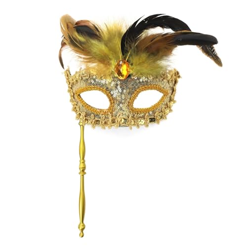 Karnevalskostüme Maskerade Kostüm Outfit Pailletten Federn Venezianischer Ball Party Dekorationen Karneval 2025 Kopfbedeckung Maske Karneval Outfits Party Maske Stirnbänder Masken Ball Kostüm von Generisch