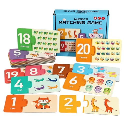 Karten Zuordnungsspiel - Zahlen Lernspiel mit Papierkarten | Pädagogisches Spielzeug zum Zählen Lernen für Kindergartenkinder 1,5–6 Jahre Karten Zuordnungsspiel - Zahlen Lernspiel mit Papierkarten | Pädagogisches Spielzeug zum Zählen Lernen für Kindergartenkinder 1,5–6 Jahre von Generisch