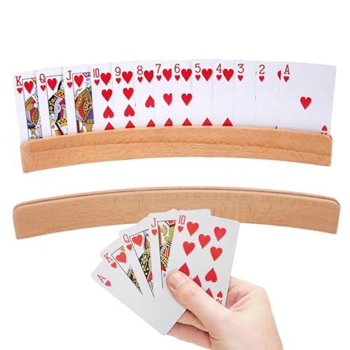 Karten zum Spielen | Handsa -Halter in gebogenem Holz | 2 Stück Poker Support Organizer Support Support Support Tray Accessoires für Poker, Canasta, Pinochle, Mit diesem Kartenhalter können Sie einen von Generisch