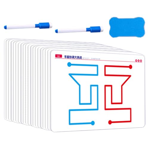 Kartenspiel zum Gehirnlernen,Kartenspiel zum Gehirntraining, 20 Stück Gehirntraining Lernspielzeugkarte - Verbessert Feinmotorik und die beidseitige Gehirnwachstumskarte für die Eltern-Kind- von Generisch