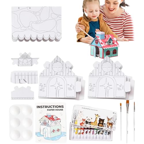 Kartonspielhaus für Kinder, Pappe Färbung Playhouse | Handgefertigtes Spleiß Malbuch | Sicheres und harmloses Zeichenspielzeug für Outdoor -Aktivitäten, Reisen, Zuhause, Schule Kartonspielhaus für Kinder, Pappe Färbung Playhouse | Handgefertigtes Spleiß Malbuch | Sicheres und harmloses Zeichenspielzeug für Outdoor -Aktivitäten, Reisen, Zuhause, Schule von Generisch