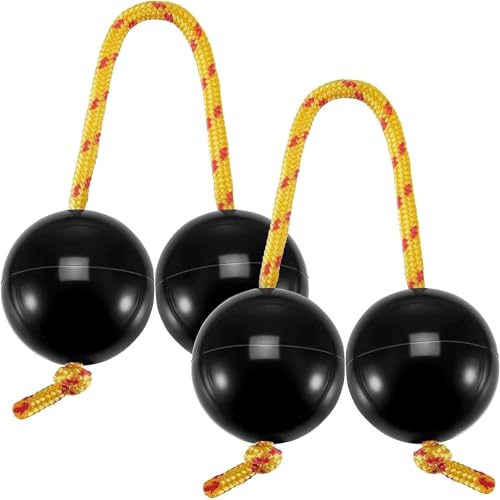 Kashaka Aslatua Shaker, 2 Packungen Aslatuas Rhythmische Kugel Musik Eier-Shaker Double Gourd Percussion Shaker Instrument für Kinder Erwachsene Hochzeit Party Musikunterricht (Schwarz) von Generisch