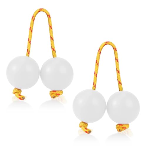Kashaka Aslatua Shaker, 2 Packungen Aslatuas Rhythmische Kugel Musik Eier-Shaker Double Gourd Percussion Shaker Instrument für Kinder Erwachsene Hochzeit Party Musikunterricht (Weiß) von Generisch