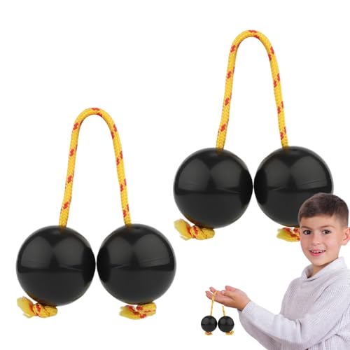 Kashaka Shaker Ball - Afrikanischer Shaker Rassel Musikinstrument, 2 Paar ABS Hand Percussion Bälle, Musikei Doppelkürbis für Partys, Hochzeiten, Shows von Generisch