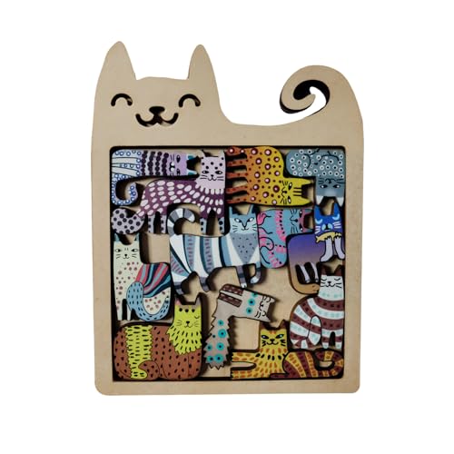 Katzen Holzpuzzle, herausfordernder IQ für Liebhaber, einzigartige Katzengeschenke für Frauen, personalisiertes Holzpuzzle für Heimdekoration, lustige Katzenliebhaber-Geschenkidee für Mädchen und Katzen Holzpuzzle, herausfordernder IQ für Liebhaber, einzigartige Katzengeschenke für Frauen, personalisiertes Holzpuzzle für Heimdekoration, lustige Katzenliebhaber-Geschenkidee für Mädchen und von Generisch