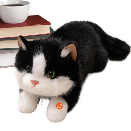 Katzen Kuscheltier - Stofftier Katze Plüschtier Niedliche Puppe,Interaktives Spielzeug Mit Sound Für Wohnzimmer Kinderzimmer Schlafzimmer Deko Kinder Mädchen Geburtstag Katzen Kuscheltier - Stofftier Katze Plüschtier Niedliche Puppe,Interaktives Spielzeug Mit Sound Für Wohnzimmer Kinderzimmer Schlafzimmer Deko Kinder Mädchen Geburtstag von Generisch