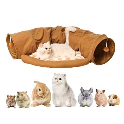 Katzen-Spieltunnel abnehmbar, für kleine Hunde, waschbar, dickes Höhlenhaus für den Innenbereich, Zuhause, Unterhaltung, ermutigend, Training, Spielen, Training, Kätzchen, Erkundung von Generisch