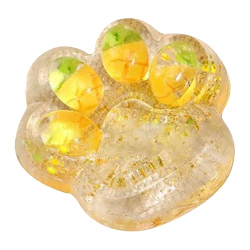 Katzen Zehen Extrusion Spielzeug (0.78inx2.5inx2.95in ) – Weiche Anti-Stress Ball , Hand Therapie & Kinder / Erwachsene Entspannen – Bunt & Süß (2 Gelb) von Generisch