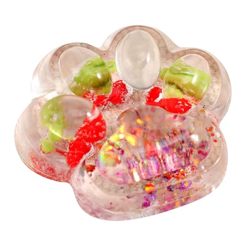 Katzen Zehen Extrusion Spielzeug (0.78inx2.5inx2.95in ) – Weiche Anti-Stress Ball , Hand Therapie & Kinder / Erwachsene Entspannen – Bunt & Süß (2 Rot) von Generisch