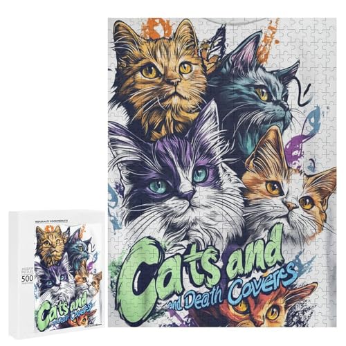Katzen mit einzigartigen Farben 500 Teile Tier klassisches Holzpuzzle für Erwachsene Katzen mit einzigartigen Farben 500 Teile Tier klassisches Holzpuzzle für Erwachsene von Generisch