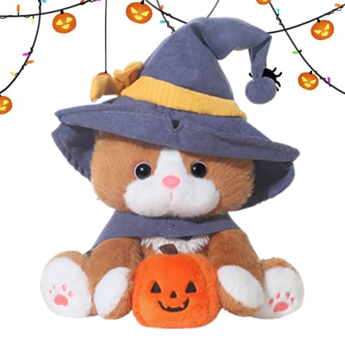 Katzengefüllte Tier - süße Halloween Cat Plüsch | Soft & Huggable Plüschkätzchen | Cuddly Companion perfekt für Kinder, Halloween-Dekorationen, Geschenke und ganzjährige Kuscheln von Generisch