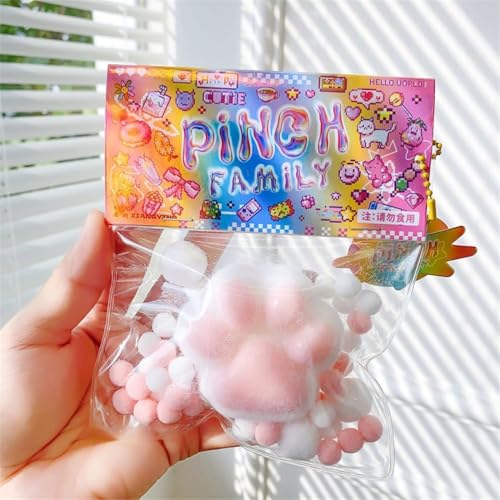 Katzenpfote Anti-Stress Ball, Squeeze Spielzeug Mit Bällen, Sensorisches Antistress Spielzeug für Erwachsene, Lustig Squishy Toy (A) von Generisch