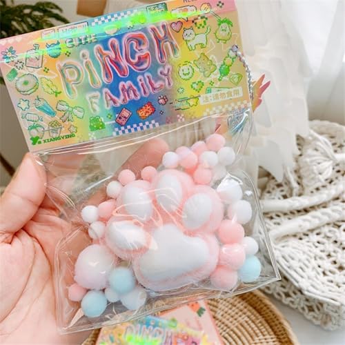 Katzenpfote Anti-Stress Ball, Squeeze Spielzeug Mit Bällen, Sensorisches Antistress Spielzeug für Erwachsene, Lustig Squishy Toy (E) von Generisch