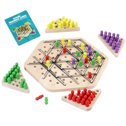 Kettendreieck Schachspiel - Holzunterrichtsbrettspiel für Kinder | Elternteil des Elternteils Interaktive Hand -Auge -Koordination Spielzeug | Fun Holiday Family Chess Set mit Gummibändern und Stücken Kettendreieck Schachspiel - Holzunterrichtsbrettspiel für Kinder | Elternteil des Elternteils Interaktive Hand -Auge -Koordination Spielzeug | Fun Holiday Family Chess Set mit Gummibändern und Stücken von Generisch