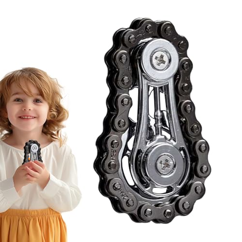 Kettenradkette Zappelspielzeug | Spannungsbekämpfungskette Spinner | 6x3,5 cm Iron Gadget | Taschengröße Sensorisches Werkzeug für Kinder Teenager Erwachsene, reduziert die Angst bei der Arbeit, zu Ha von Generisch