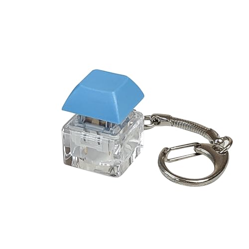 Keyboard Fidget Toy for Adults, Pastel Keyring, Funny Colourful Fidget Keyboard, Clicker, Mechanical Switch, 1.8 x 1.8 x 2.5 cm Keycaps Keychain, Stress Relief Keyring for Men and Women (Blue) von Generisch