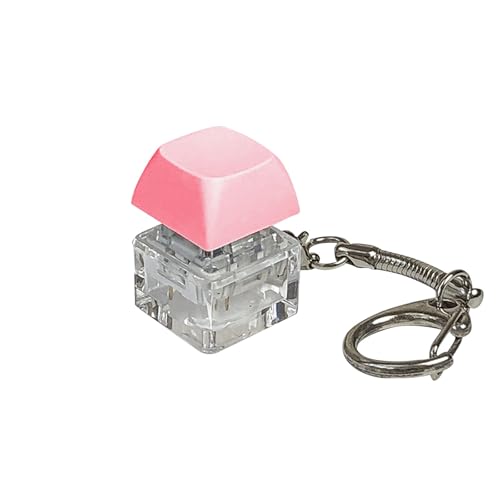 Keyboard Fidget Toy for Adults, Pastel Keyring, Funny Colourful Fidget Keyboard, Clicker, Mechanical Switch, 1.8 x 1.8 x 2.5 cm Keycaps Keychain, Stress Relief Keyring for Men and Women (Pink) von Generisch
