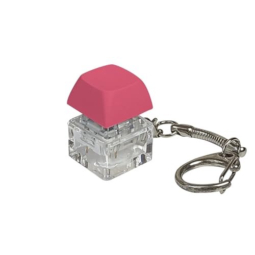 Keyboard Fidget Toy for Adults, Pastel Keyring, Funny Colourful Fidget Keyboard, Clicker, Mechanical Switch, 1.8 x 1.8 x 2.5 cm Keycaps Keychain, Stress Relief Keyring for Men and Women (Red) von Generisch