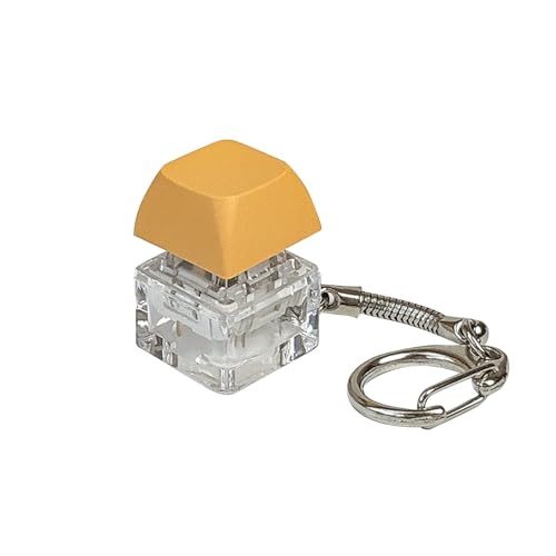 Keyboard Fidget Toy for Adults, Pastel Keyring, Funny Colourful Fidget Keyboard, Clicker, Mechanical Switch, 1.8 x 1.8 x 2.5 cm Keycaps Keychain, Stress Relief Keyring for Men and Women (Yellow) von Generisch