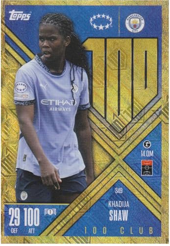 Khadija Shaw Stürmerin Man City t 14.0M Topps 100 Club CL 2024-25 Fußball Sammelkarte 349 von Generisch