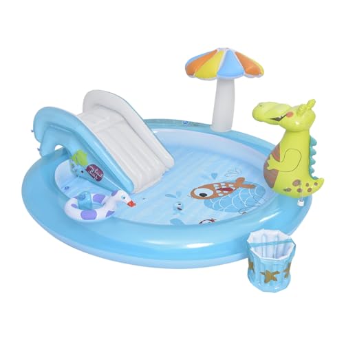 Kiddie Swimming Pool - aufblasbares Paddelpool | Badewanne Pools | Kiddie Water Park mit Cartoon Sprinkler Folie | Tragbares Kleinkind Wating Basin | Über gemahlener Schwimmlounge Pool Wasserpark für von Generisch