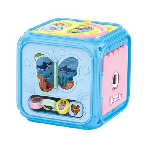 Kids Activity Cube, Activity Cube für Kinder - Musikalische sensorische Würfel -Entwicklungsform Sorter - Buntes Frühes Lernen mit Klang und Licht für Kinder Mädchen von Generisch
