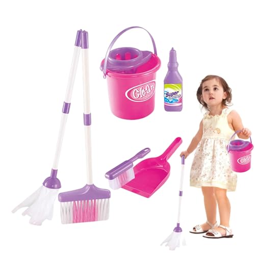 Kids Besen und Reinigungsset - Spielzeugwerkzeuge, Kit | Housekeeping Touch Play Cleaning Tools Set Set Play Set für Mädchen und im Alter von 3 Kindern Spielzeugbesen Set für Haushaltsrein von Generisch