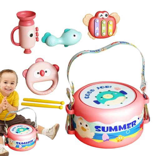 Kids Drum Set für Kleinkind, Babymusikinstrumente - Pädagogische sichere Musikinstrumente,Vorschule Musiktikspielzeug zum Geburtstag Neujahr Weihnachten Ostern von Generisch