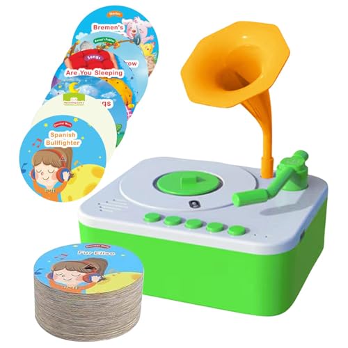 Kids Gramophone mit 96 Karten, Gramophone Music Player Box mit 96 Karten, vielseitigem Design sensorischer Geschichte Musik Player seit über 3 Jahren Kids Gramophone mit 96 Karten, Gramophone Music Player Box mit 96 Karten, vielseitigem Design sensorischer Geschichte Musik Player seit über 3 Jahren von Generisch