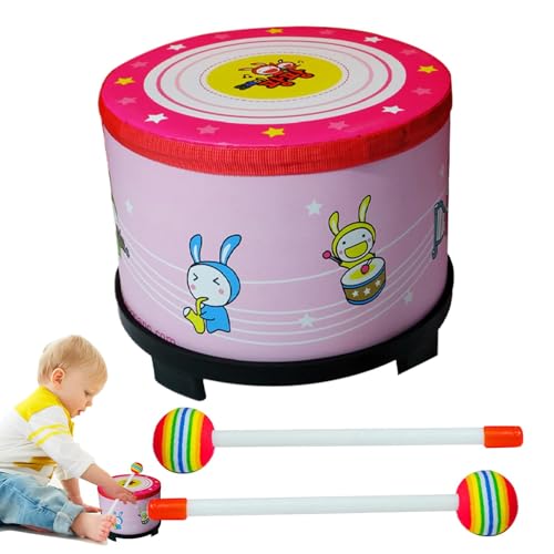 Kids Hand Drum, Child Rhythm Drum Educational Toy, Musical Toy with Wood Stick, Ideal for Performances, Parties, Festivals, and Early Music Learning for Children, 7.87x6.69 inches von Generisch